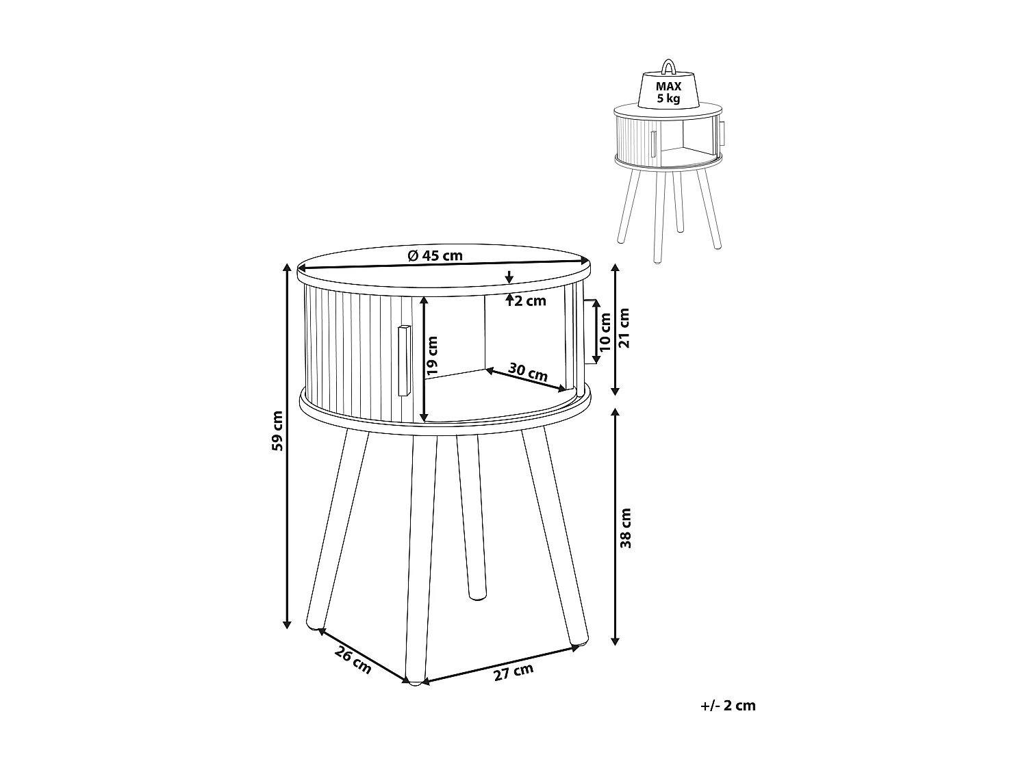 Nachtkastje SELAH Bruin