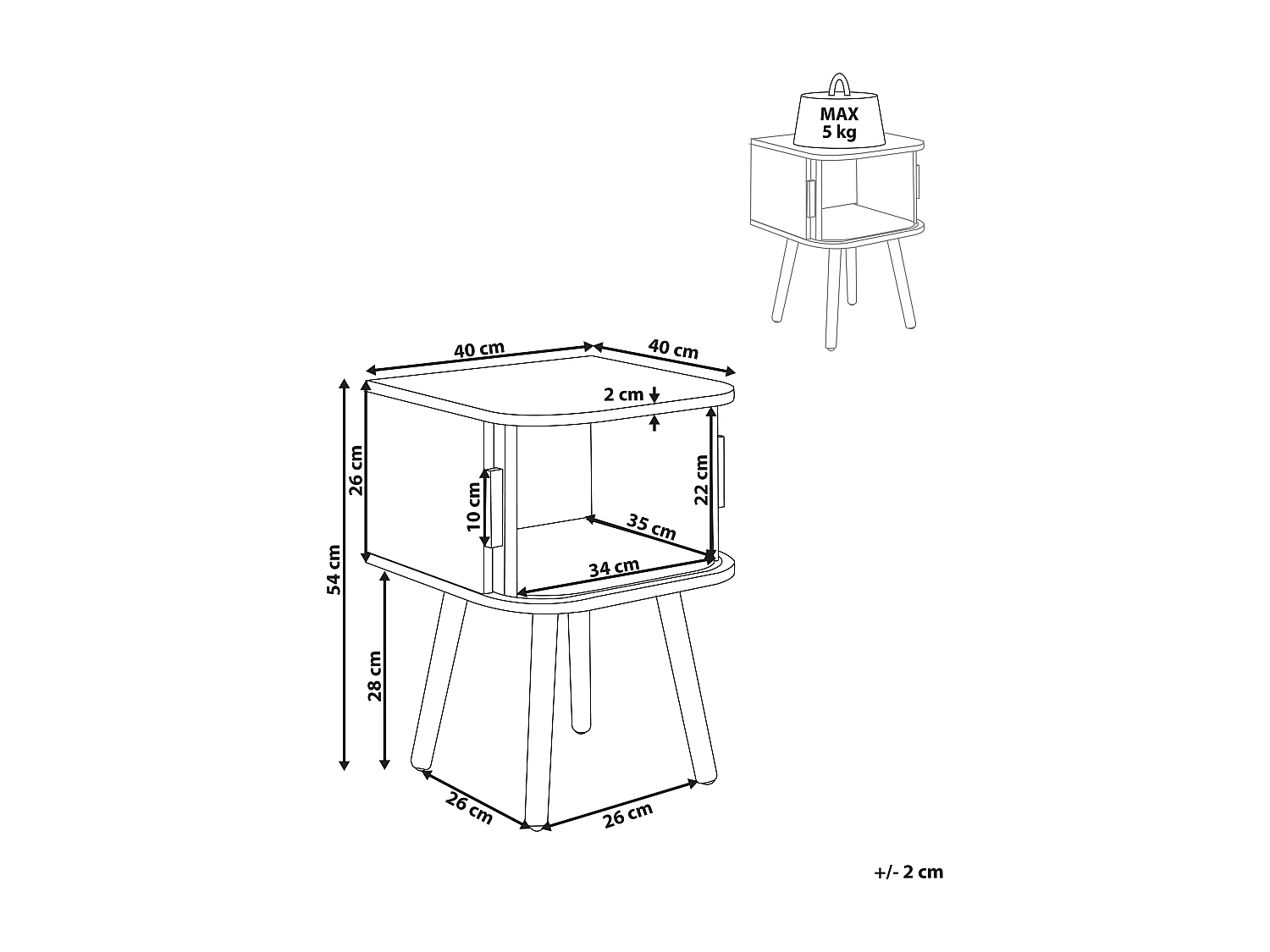 Nachtkastje SELAH Bruin