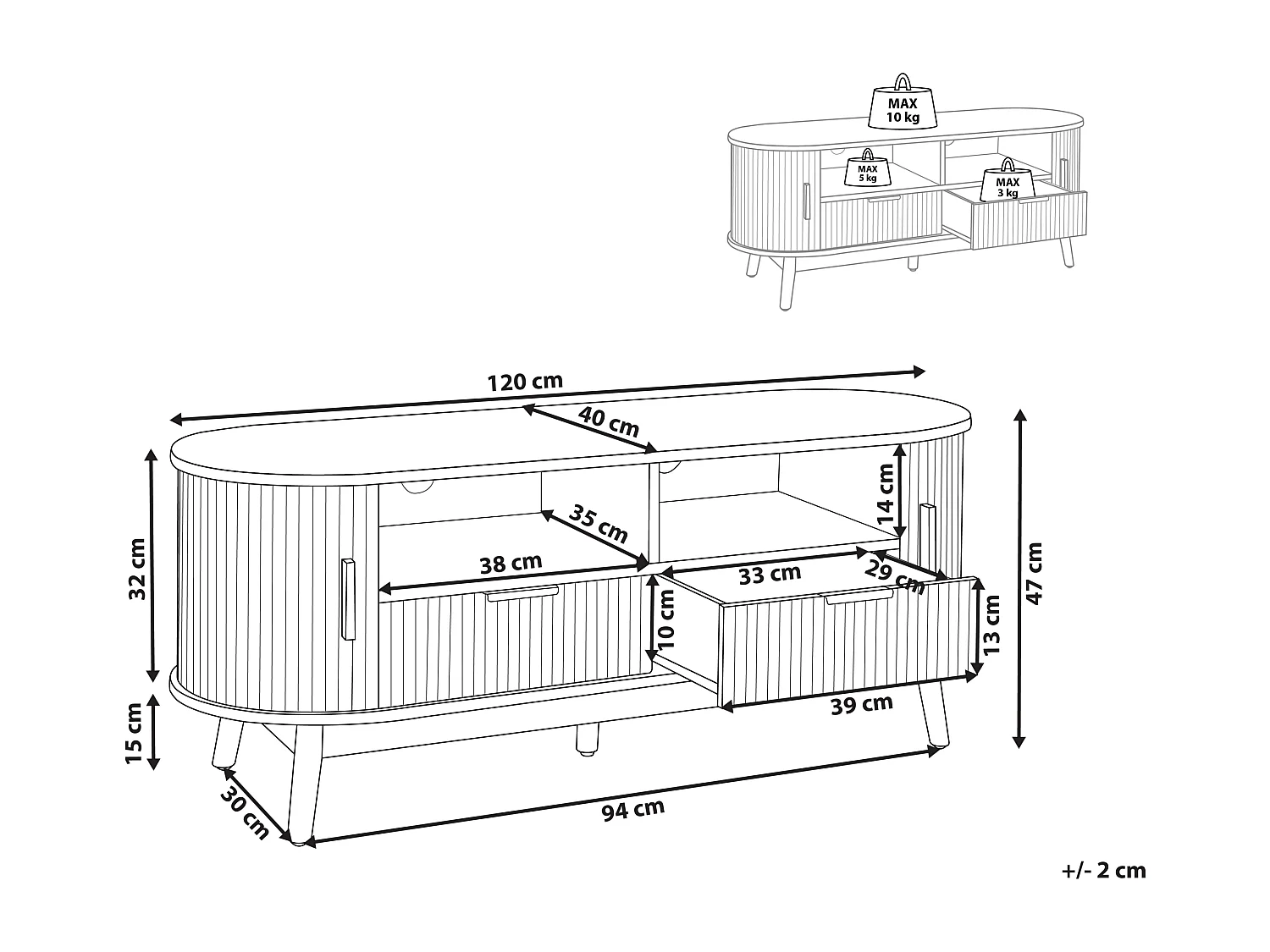Meuble TV SELAH Marron