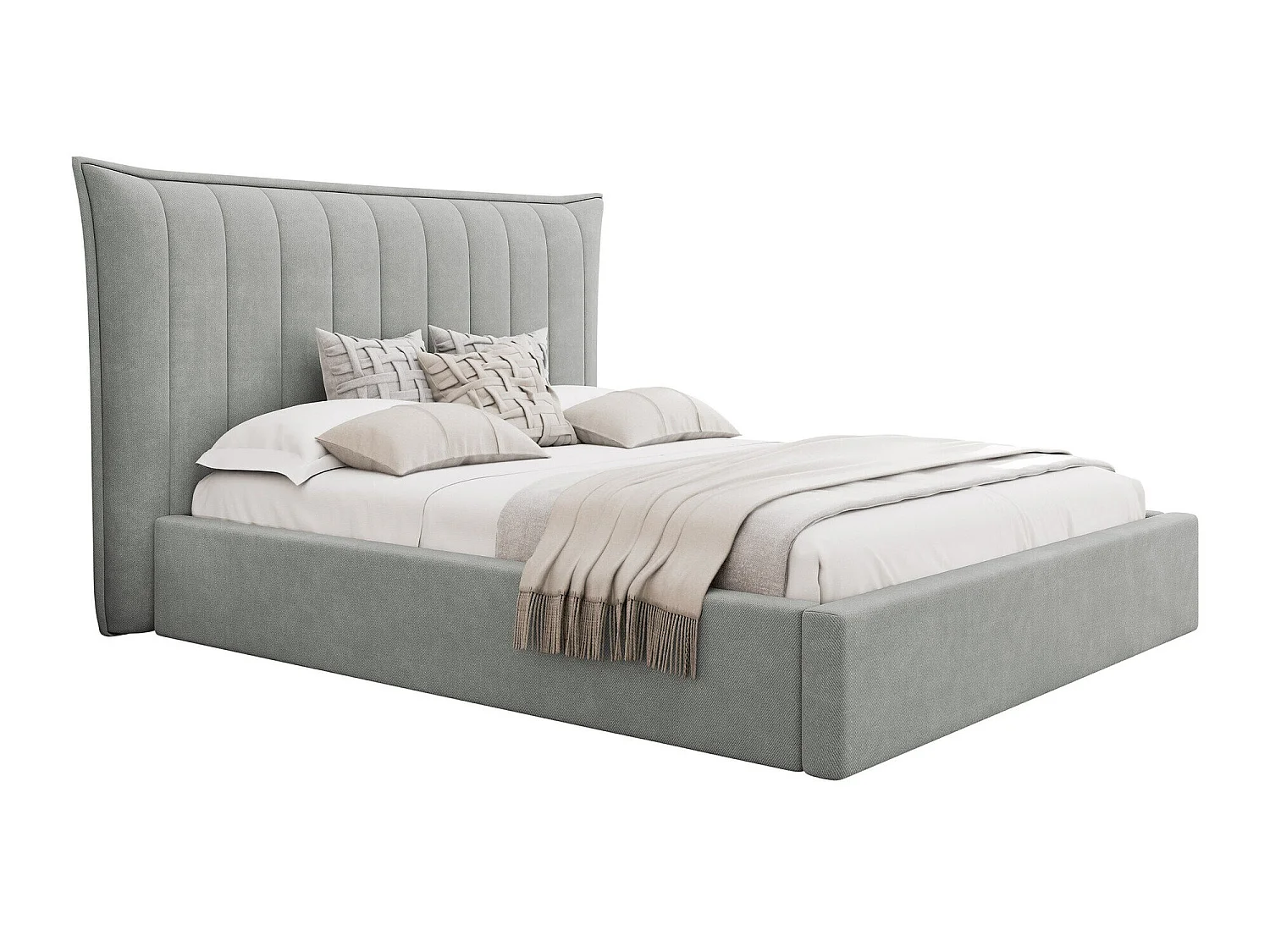 Cama Comfivo Solacium, Doble, Gris claro, Tapiz, Somieres, 19x22x12cm