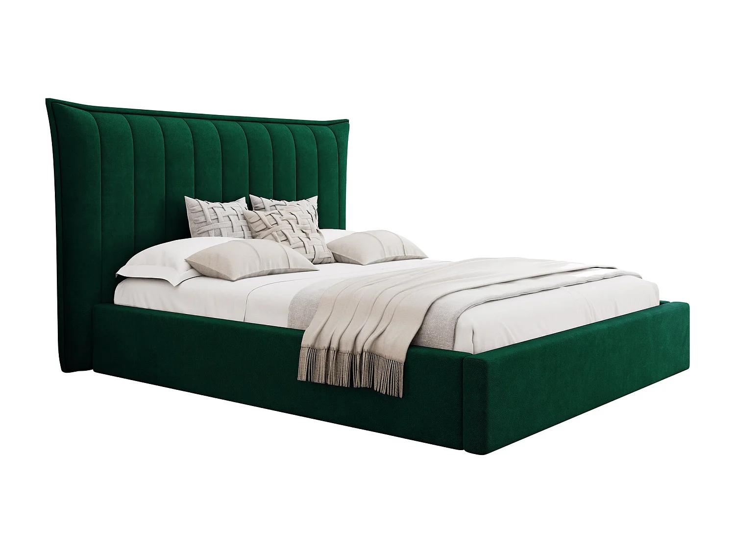 Lit Comfivo 382, Double, Vert, 160x200, Tissu, Disponible, 210x224x122cm