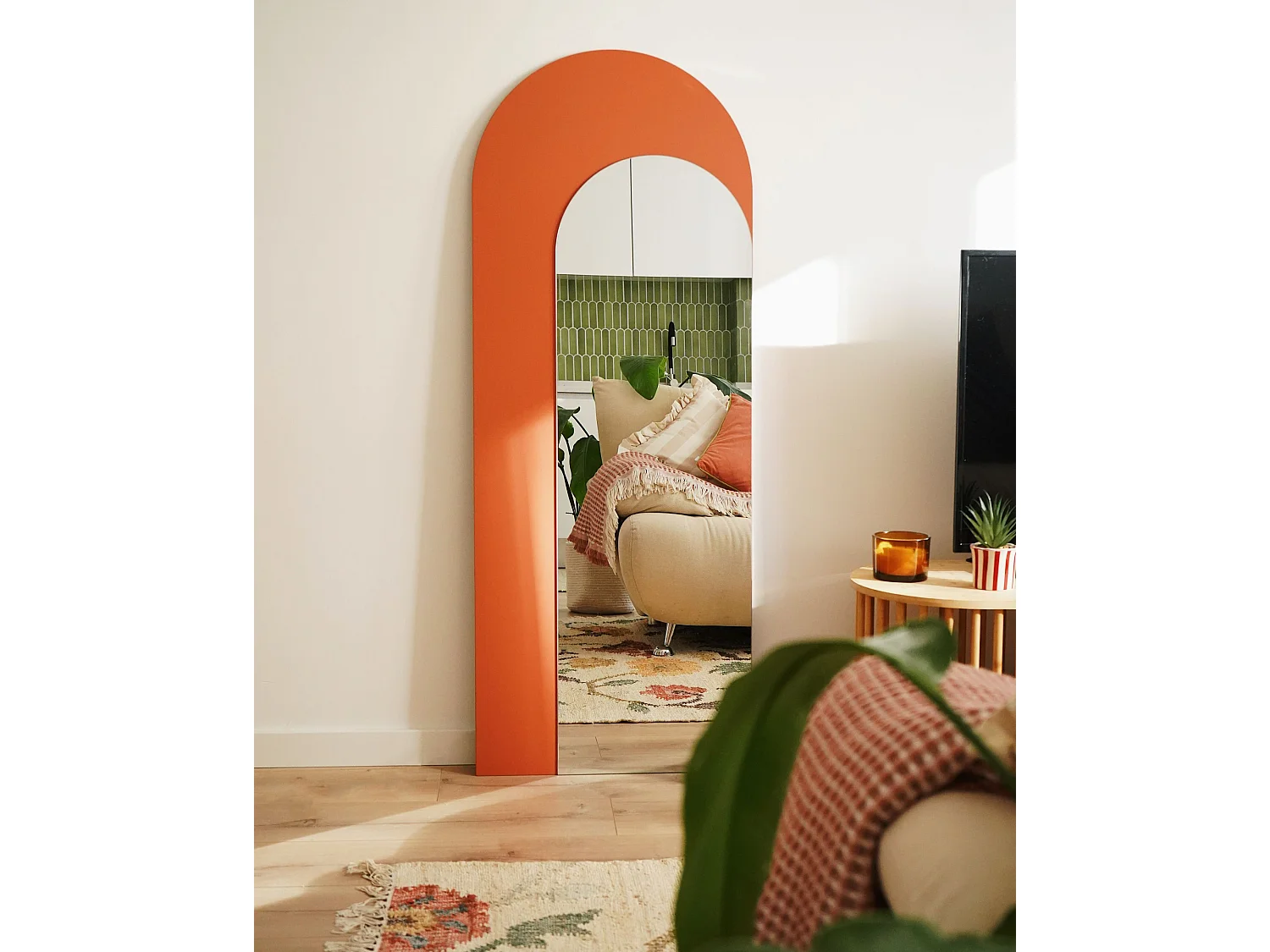 Miroir GROISES 55 cm 140 cm Orange