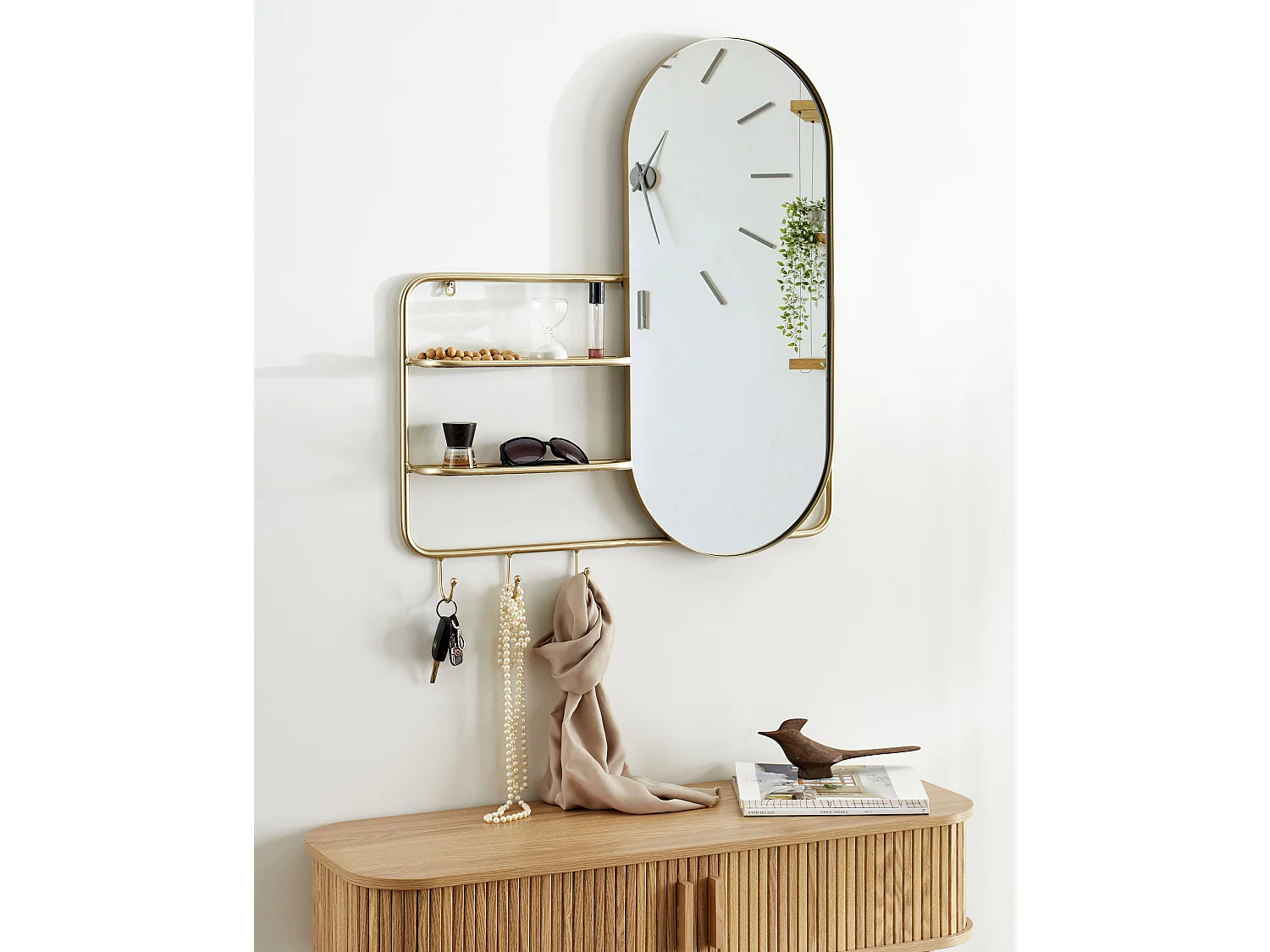 Wandspiegel BRION 72 cm 80 cm Metall Gold