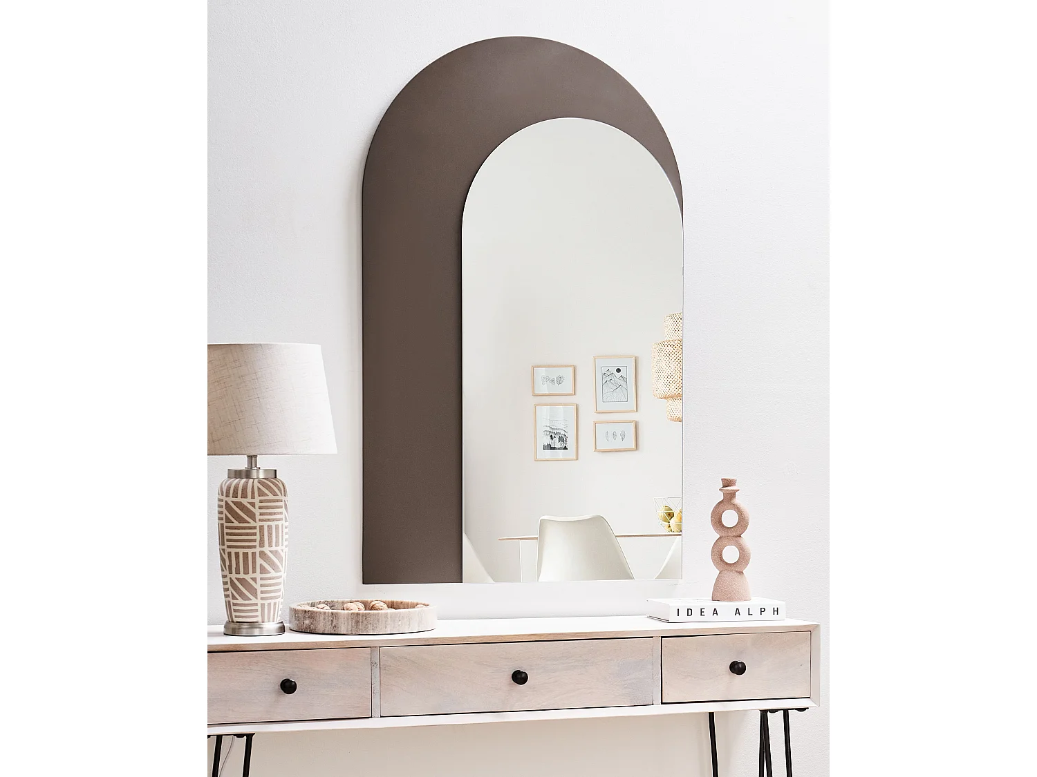 Wandspiegel PIGNY 58 cm 99 cm Braun