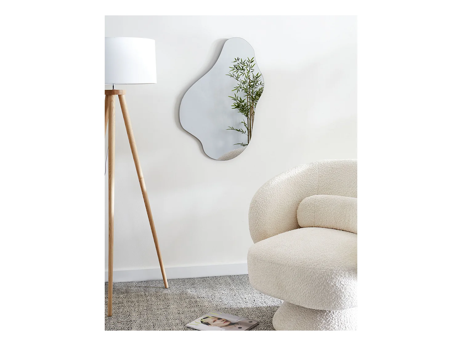 Wandspiegel HERRY 46 cm 76 cm Grau