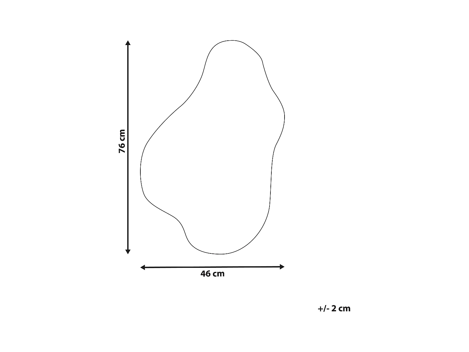 Wandspiegel HERRY 46 cm 76 cm Grau