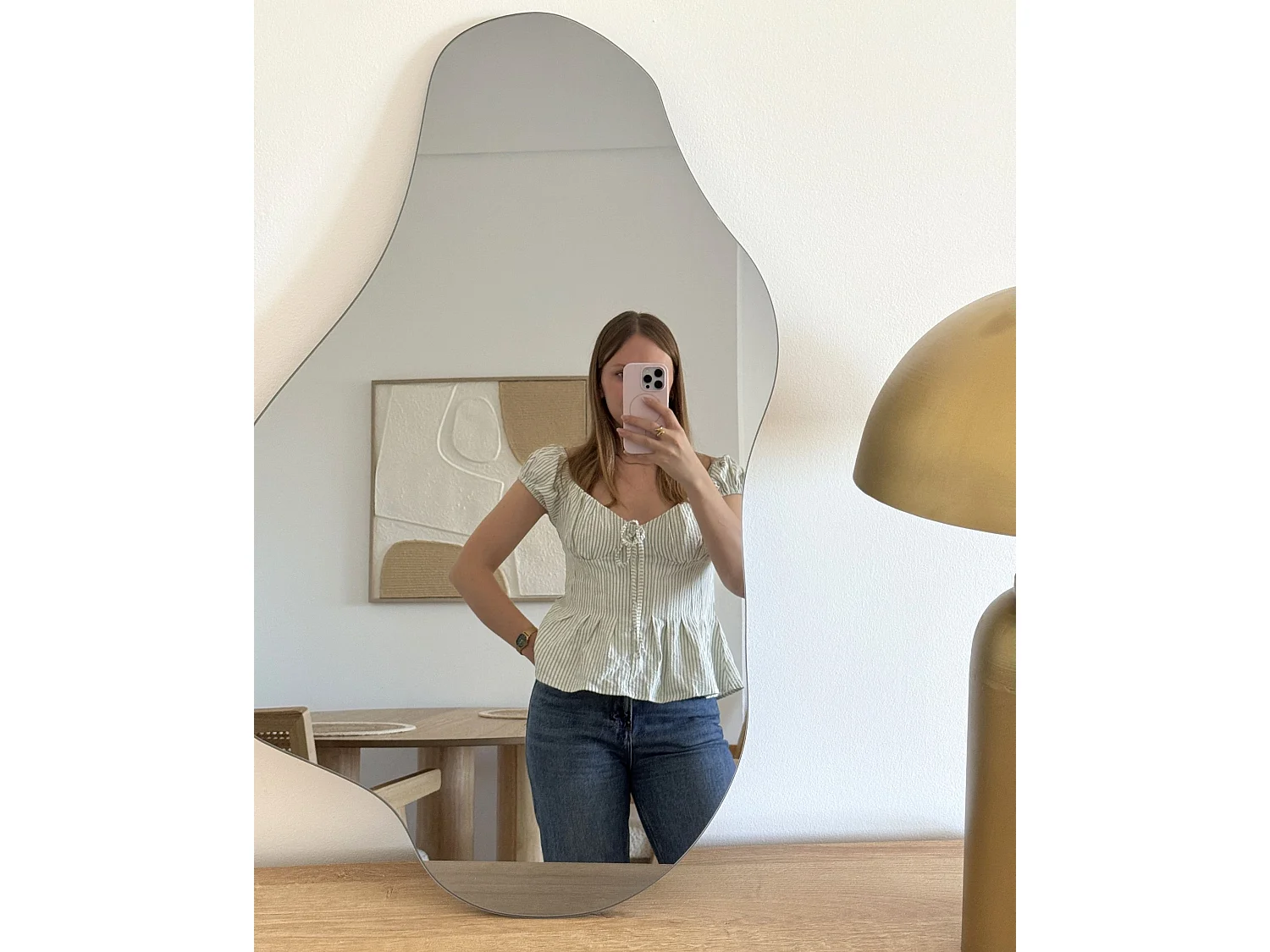 Miroir HERRY 46 cm 76 cm Gris