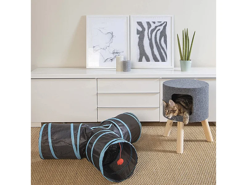 Jouet pour Chat "Tunnel de Jeu" 70cm Bleu