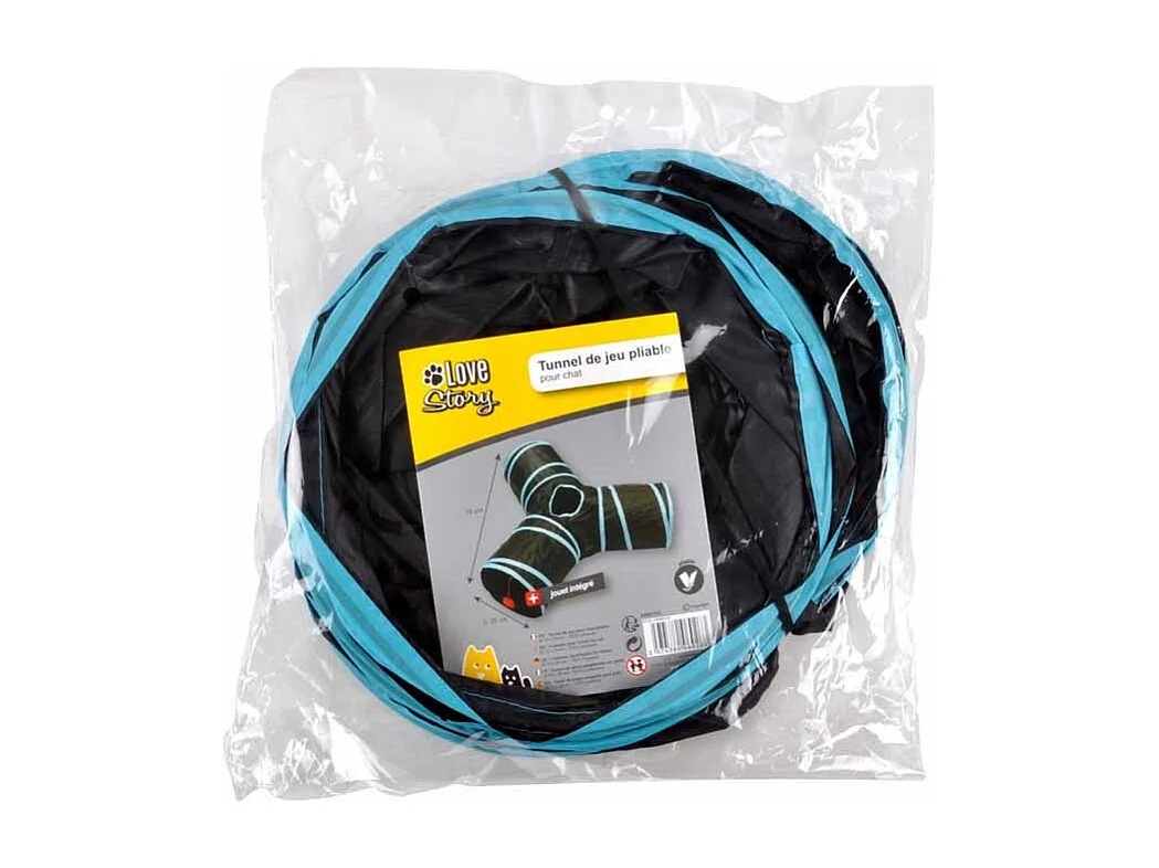 Jouet pour Chat "Tunnel de Jeu" 70cm Bleu