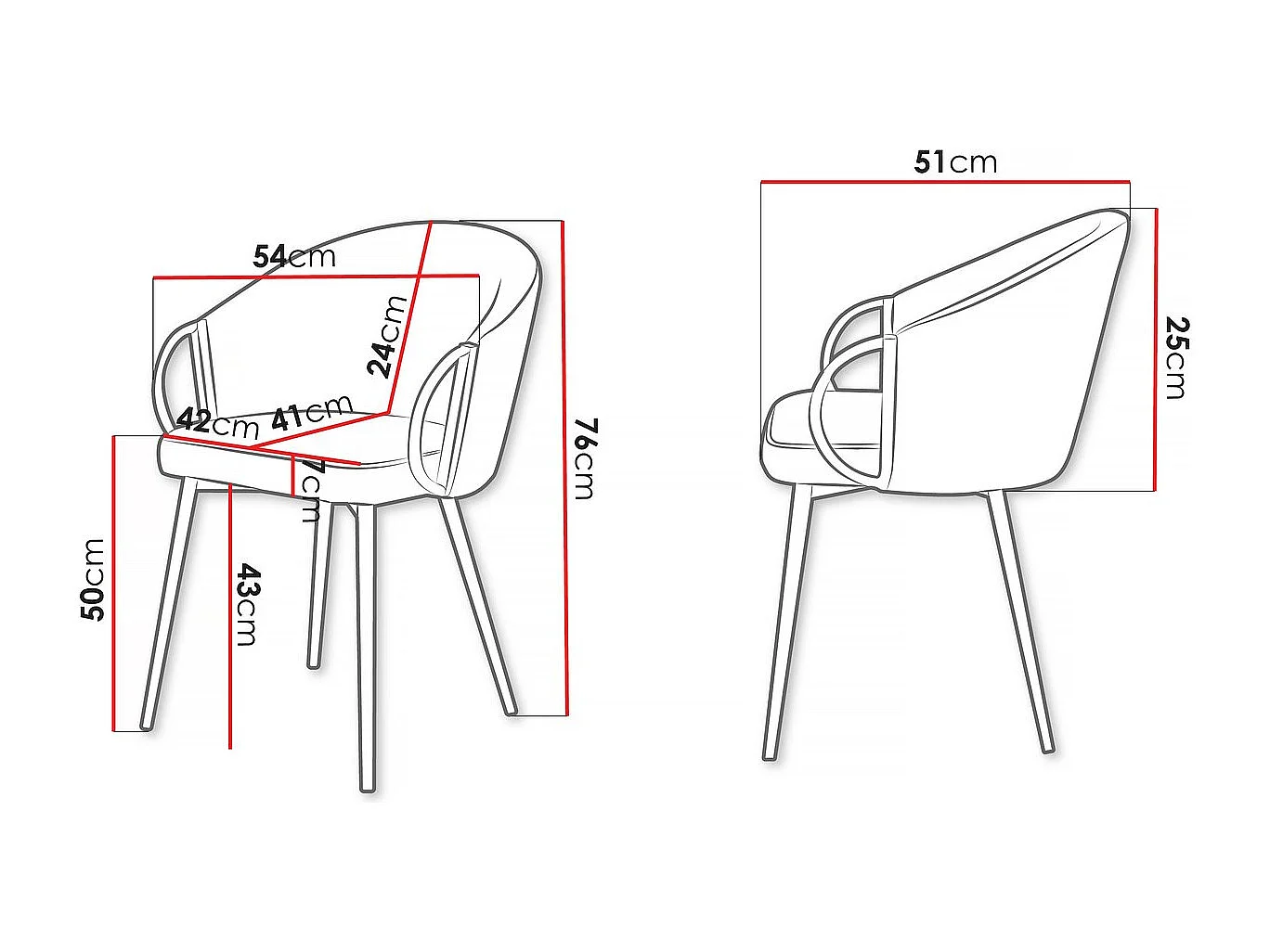 Lot de 2 chaises en velours "Nathy" - Beige