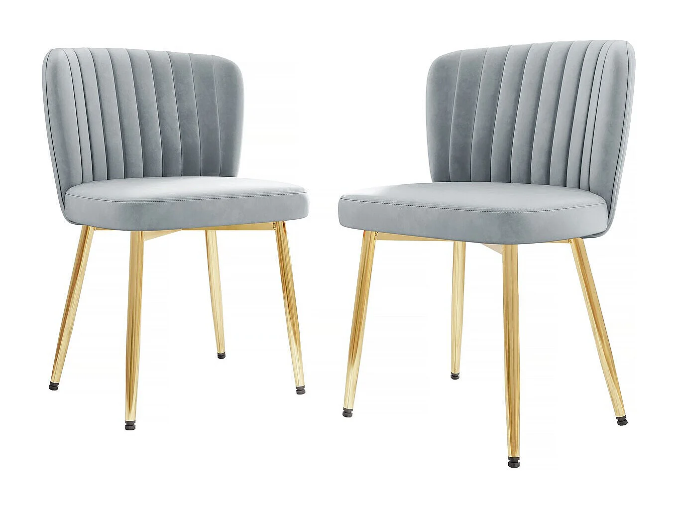 Lot de 2 chaises en velours  "Maud" - Gris