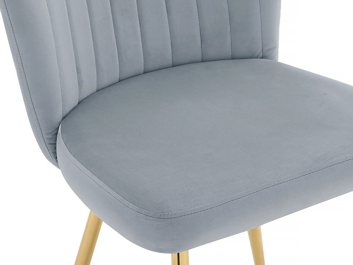 Lot de 2 chaises en velours  "Maud" - Gris