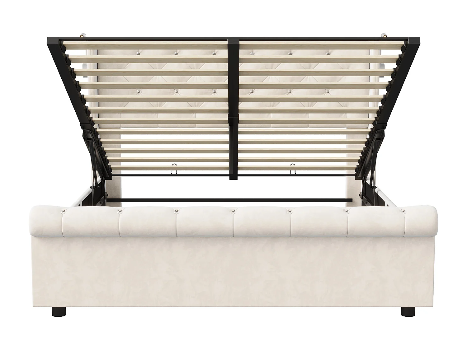 160x200cm opbergbed met hoofdeinde, leeslamp met USB-oplader, lattenbodem, bedframe, eigentijds tweepersoonsbed, Beige