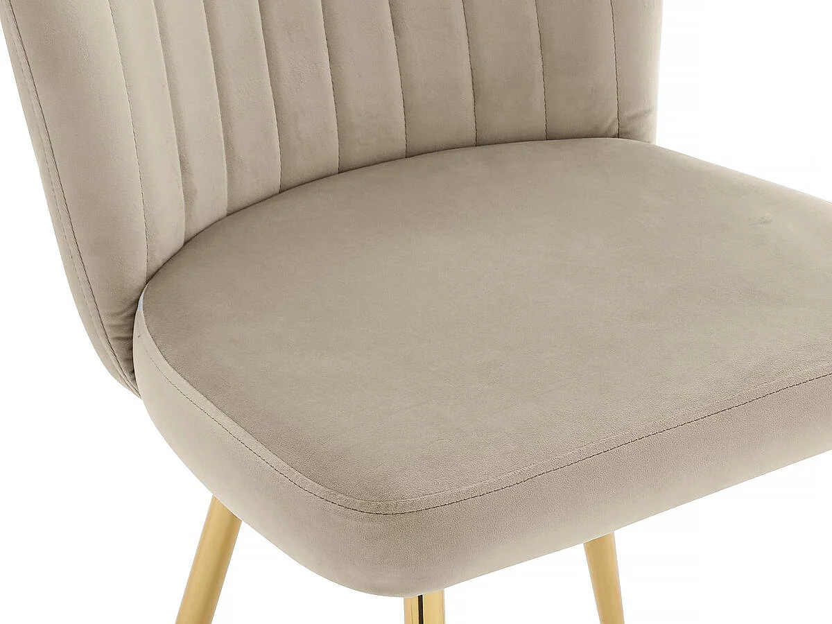 Lot de 2 chaises en velours  "Maud" - Beige