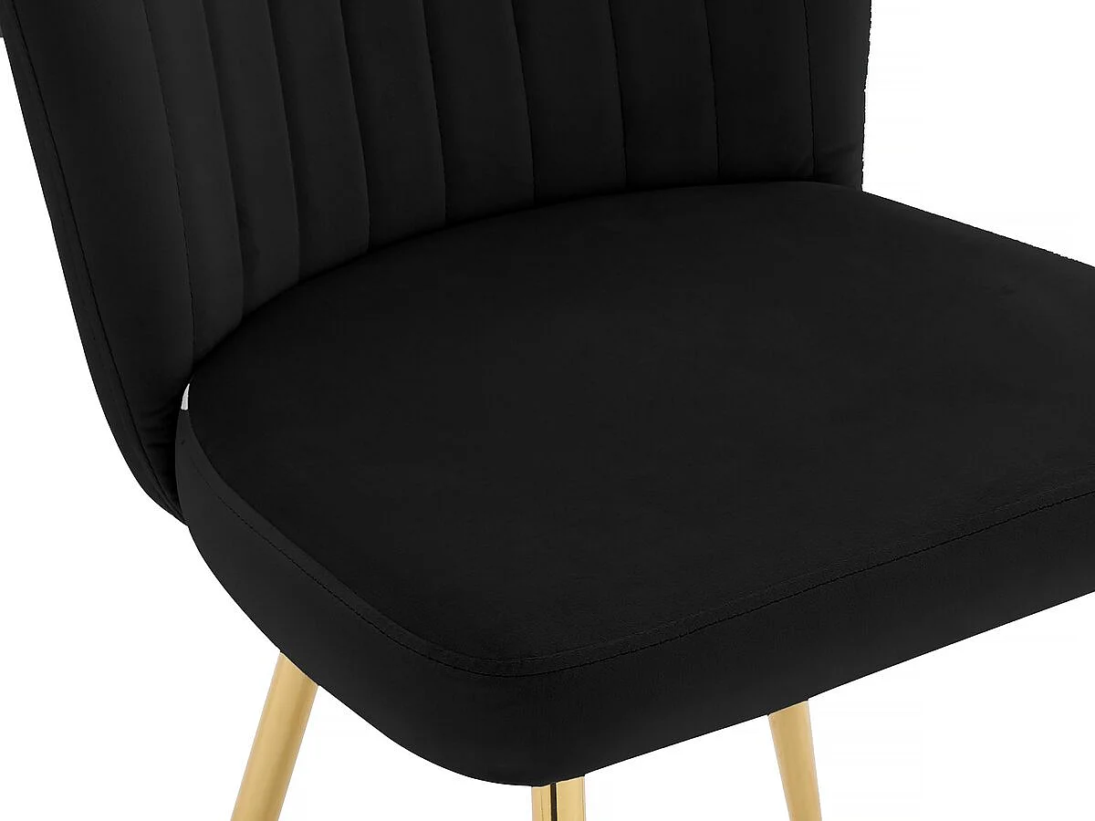 Lot de 2 chaises en velours  "Maud" - Noir