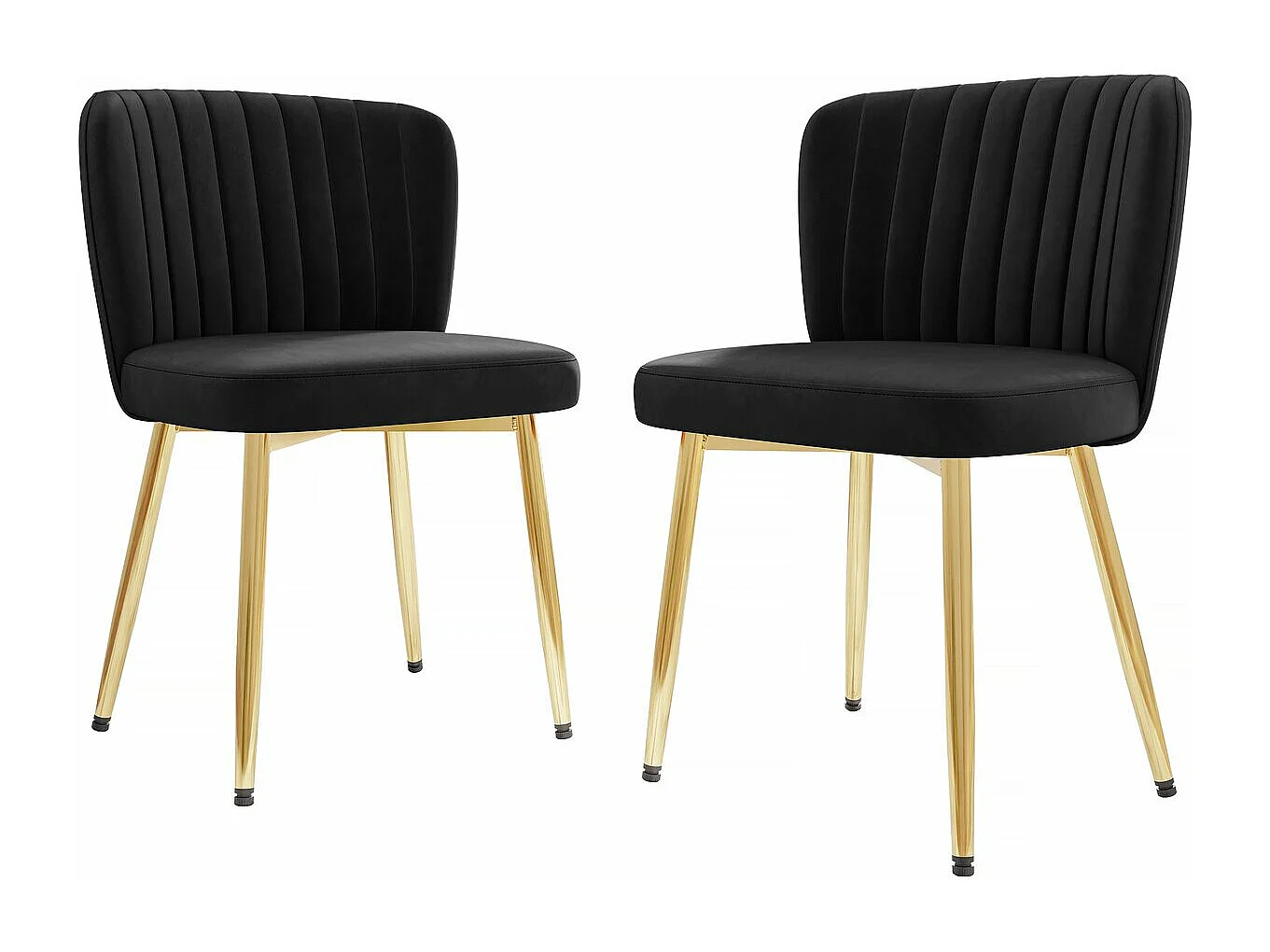 Lot de 2 chaises en velours  "Maud" - Noir