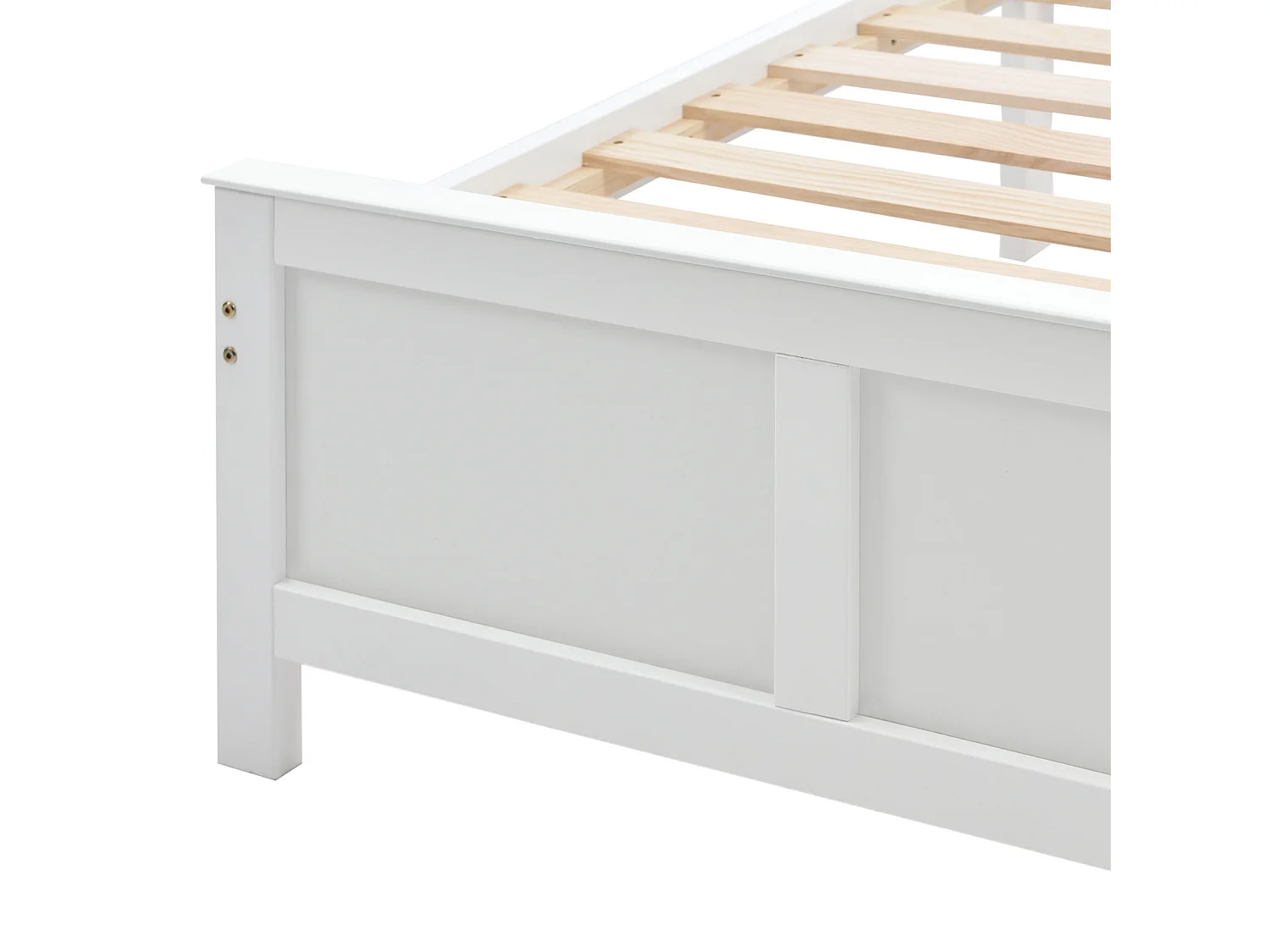 Einzelbett aus Holz 90 x 200 cm für Jugendliche und Erwachsene. mit Schubladen. Struktur aus Kiefernholz. Weiß