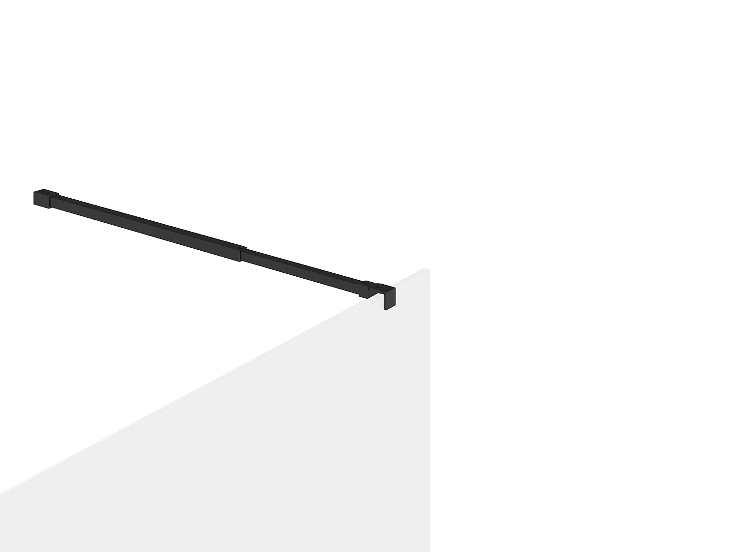 Douchewand voor inloopdouche, mat zwart - Antikalkglas van 8 mm - 140 x 200 cm - DAREN