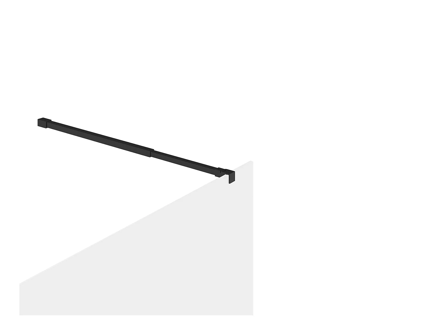 Douchewand voor inloopdouche, mat zwart - Antikalkglas van 8 mm - 120 x 200 cm - DAREN