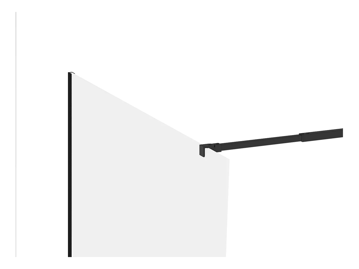 Douchewand voor inloopdouche, mat zwart - Antikalkglas van 8 mm - 120 x 200 cm - DAREN