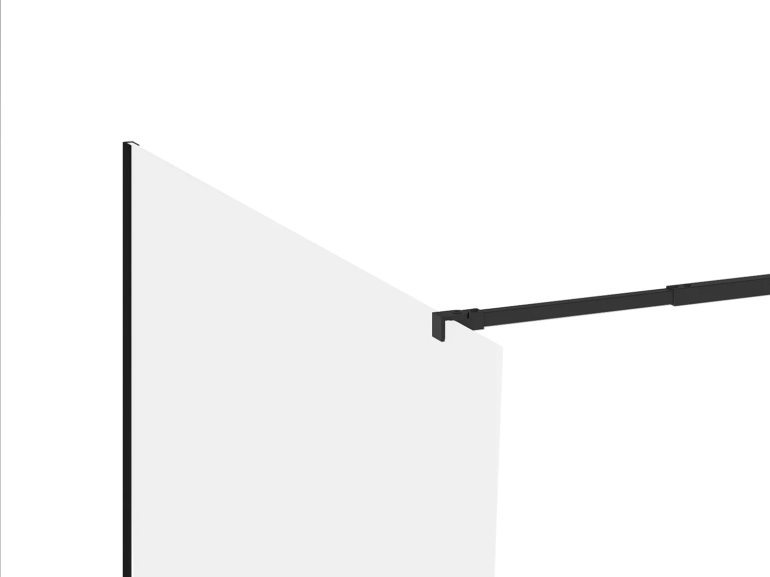 Parete da doccia walk in, 120 x 200 cm Vetro anticalcare da 8 mm Nero opaco - DAREN