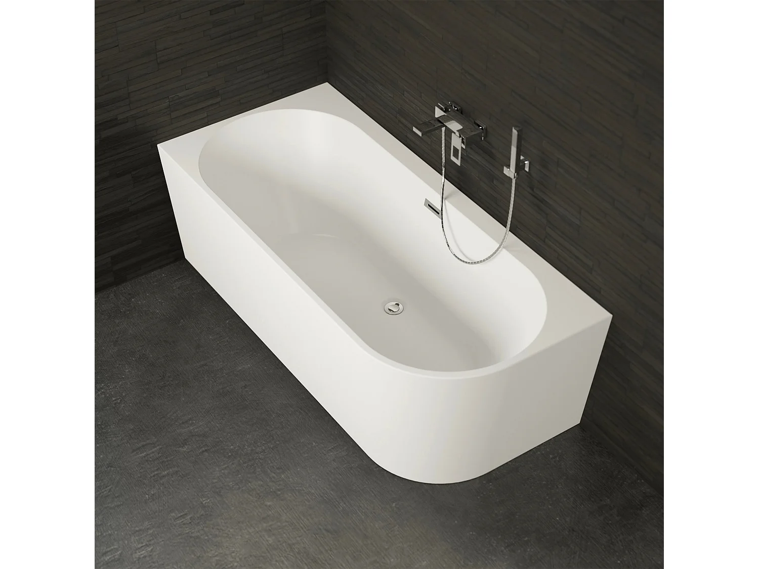 Baignoire Ilot Capri 170 gauche blanche 170  x76  x58  cm, by SPALINA