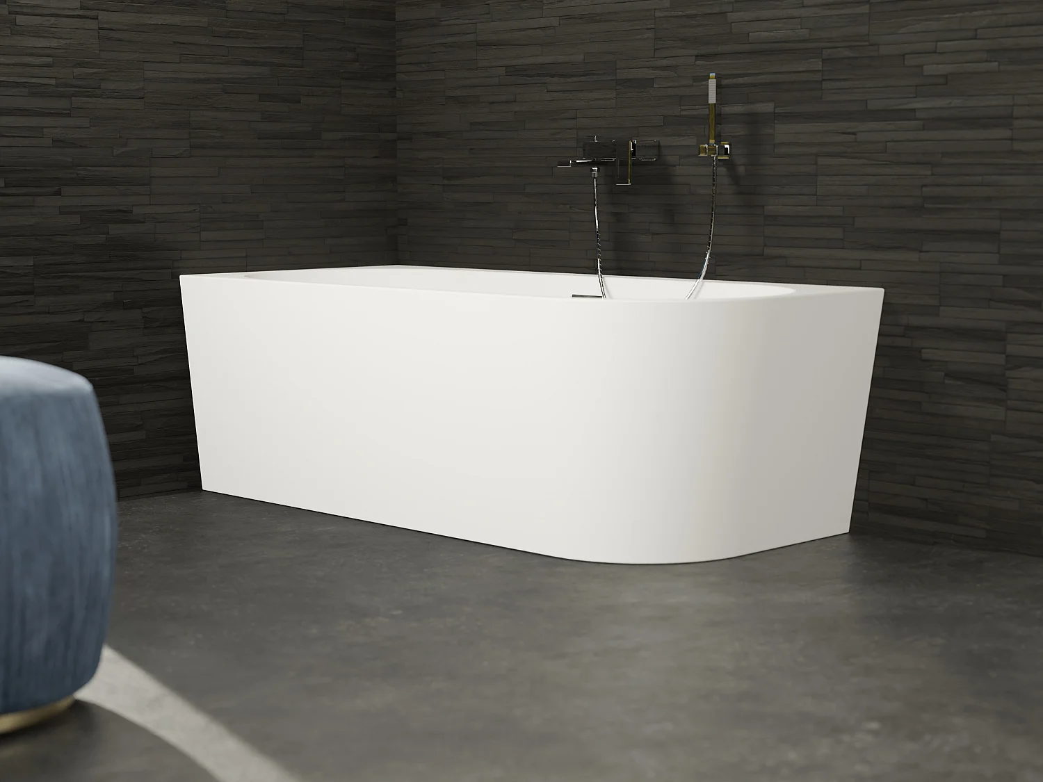 Baignoire Ilot Capri 170 gauche blanche 170  x76  x58  cm, by SPALINA