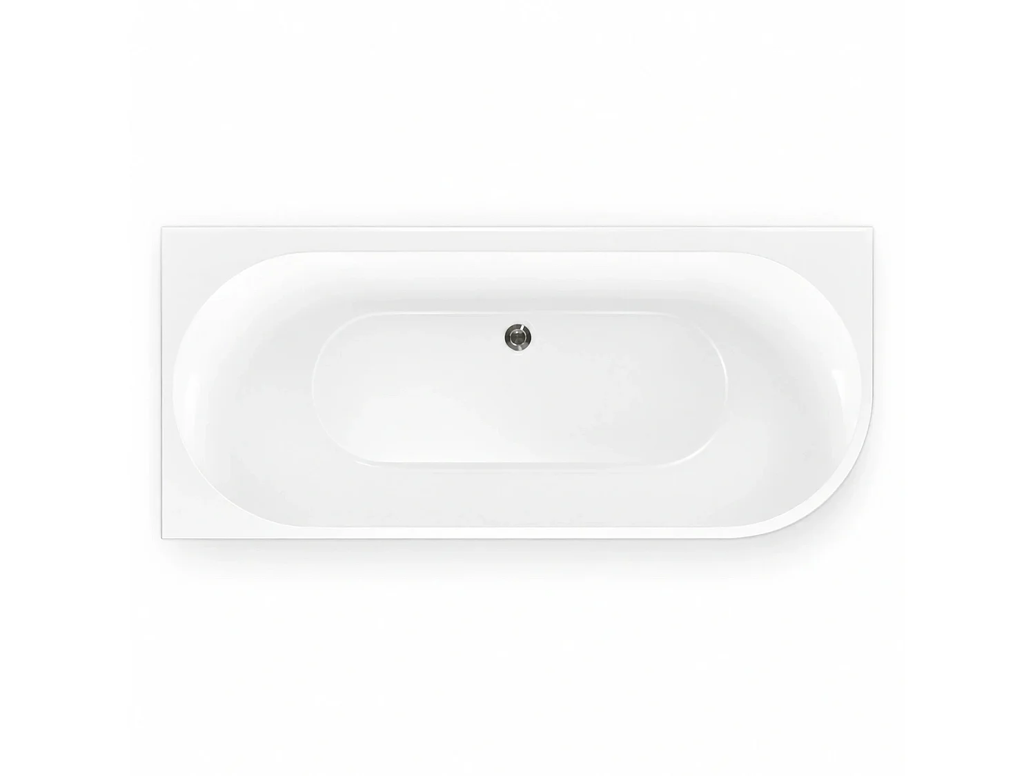 Baignoire Semi-îlot Murale D'angle Capri 160 Gauche Noire 160 X76 X58 Cm, By Spalina