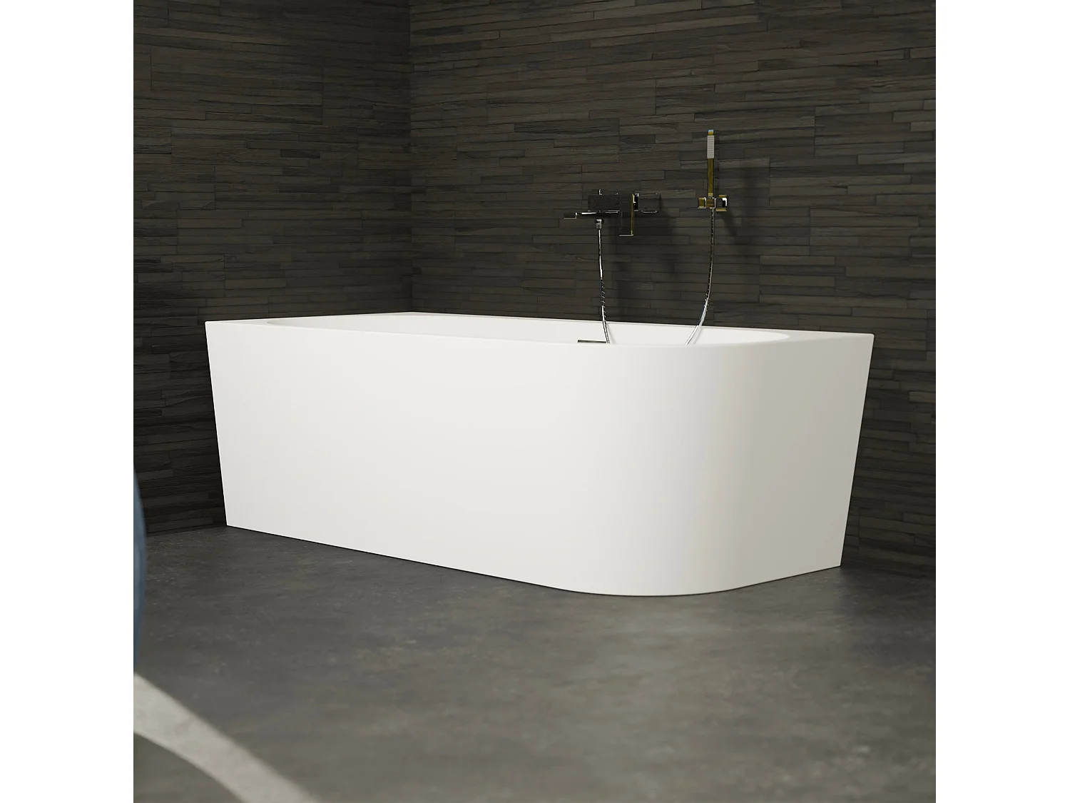 Baignoire Ilot Capri 160 gauche blanche 160  x76  x58  cm, by SPALINA