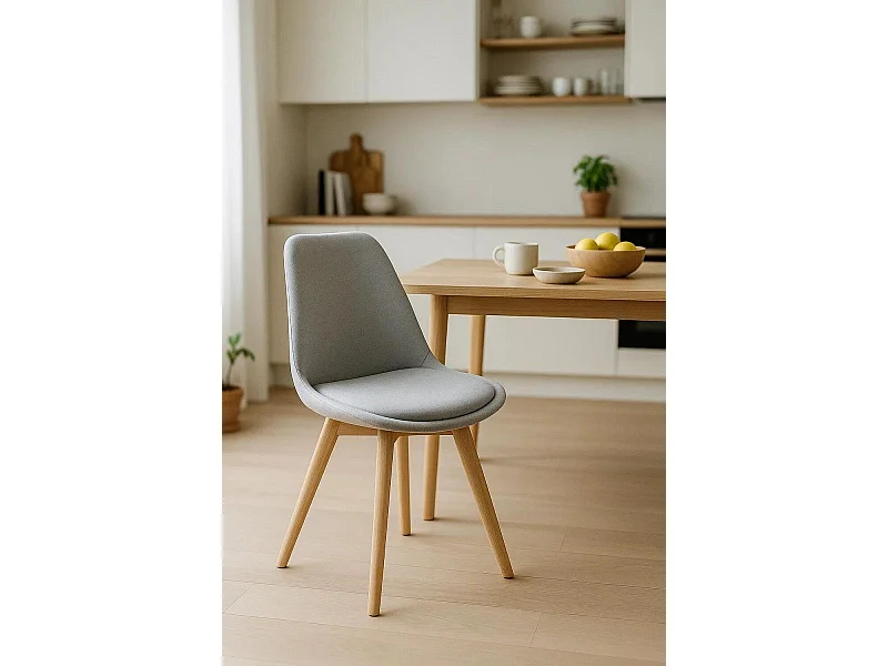 Sillas Comedor - Silla Synk Tela - Gris claro