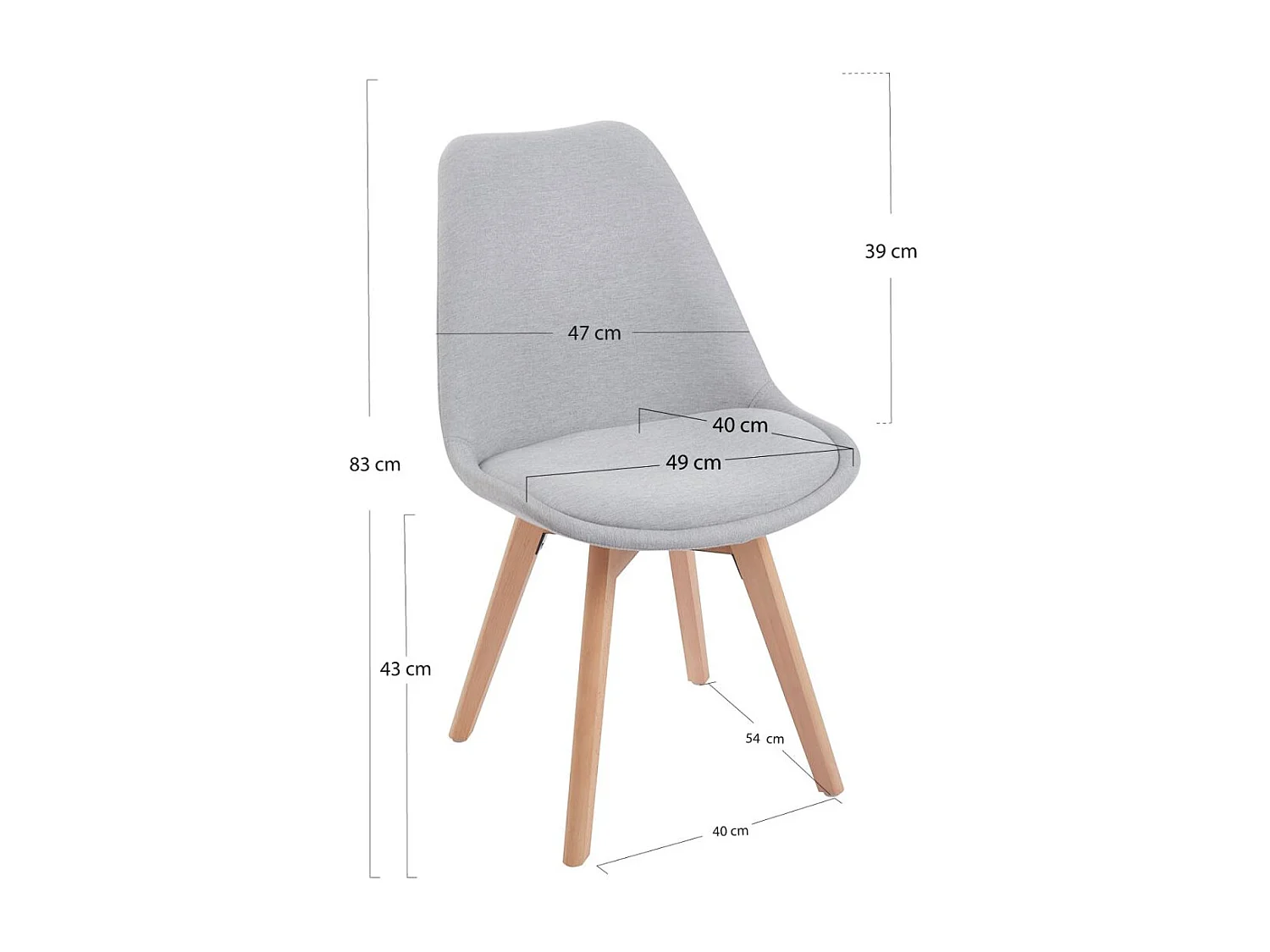 Sillas Comedor - Silla Synk Tela - Gris claro