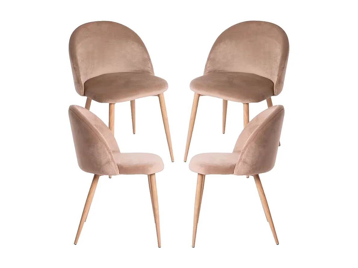 Packs Sillas Comedor - Pack 4 Sillas Vint Terciopelo - Champán