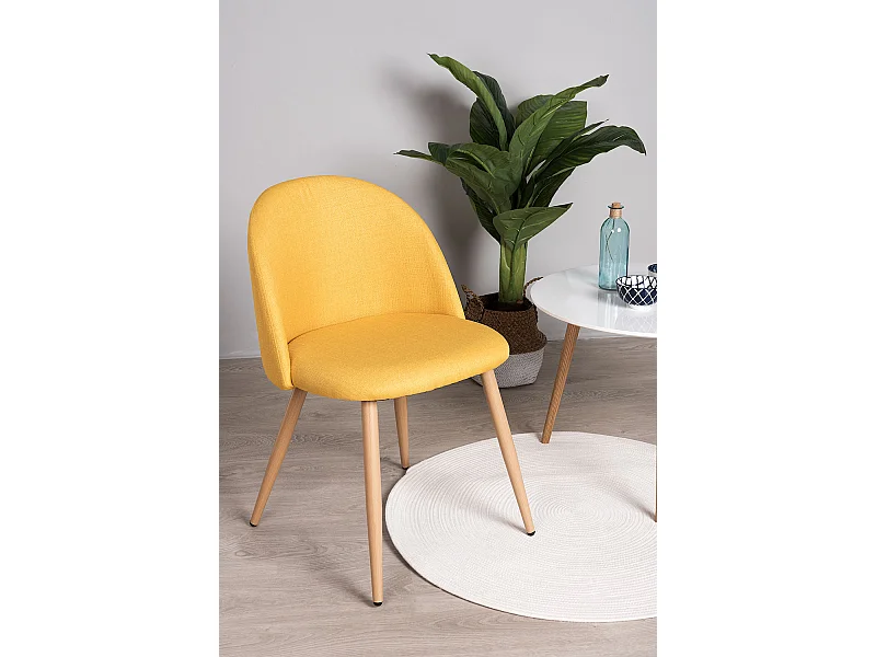 Sillas Comedor - Silla Vint Tela - Marrón