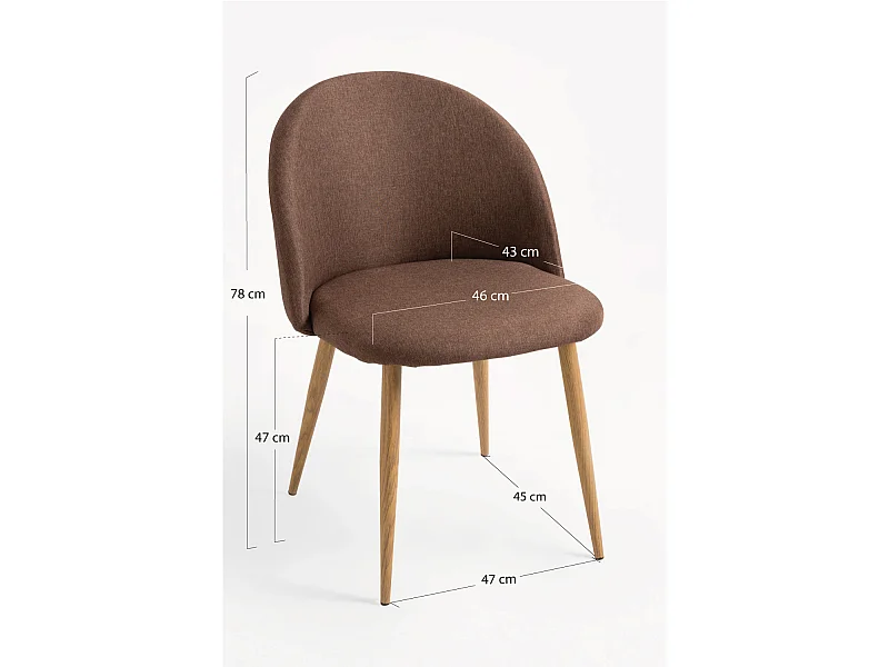 Sillas Comedor - Silla Vint Tela - Marrón