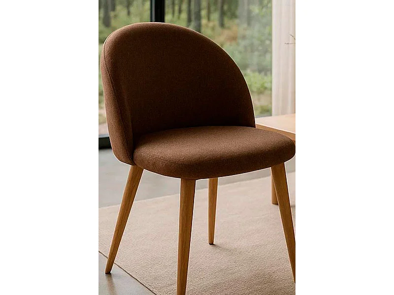 Sillas Comedor - Silla Vint Tela - Marrón