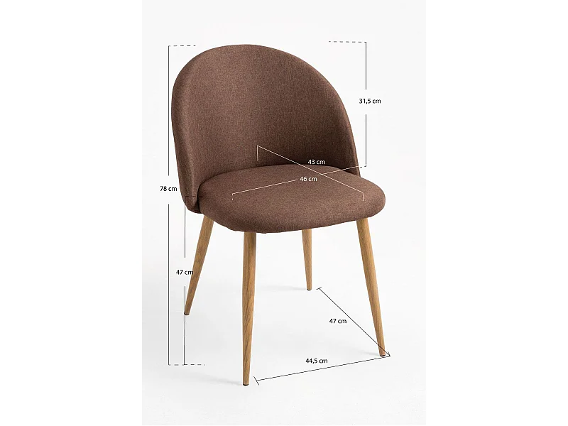 Sillas Comedor - Silla Vint Tela - Marrón