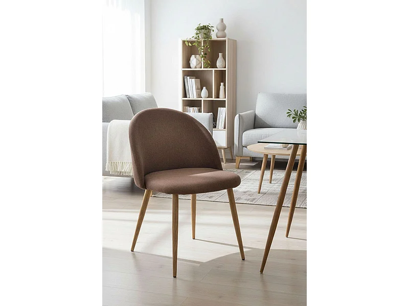 Sillas Comedor - Silla Vint Tela - Marrón