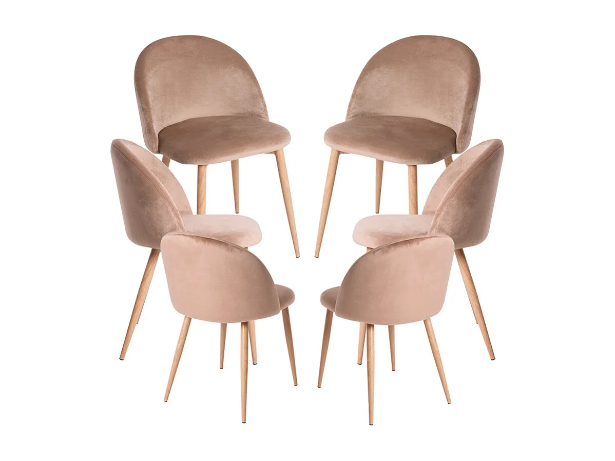 Packs Sillas Comedor - Pack 6 Sillas Vint Terciopelo - Champán