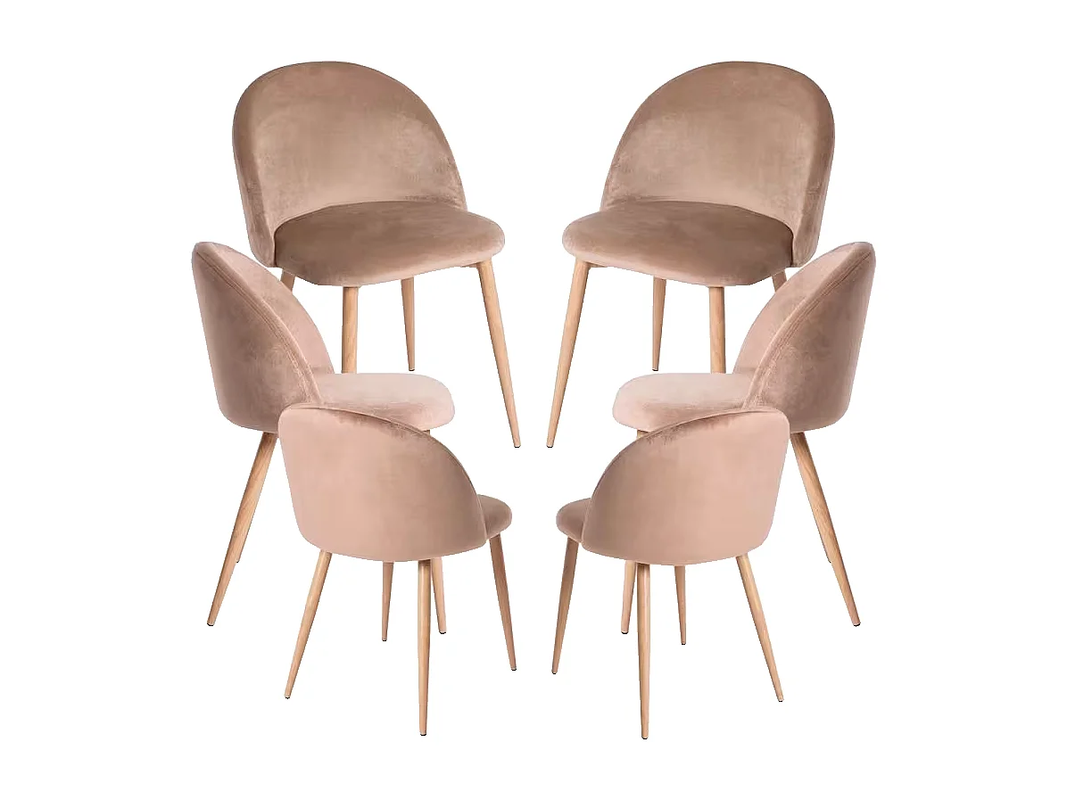 Packs Sillas Comedor - Pack 6 Sillas Vint Terciopelo - Champán