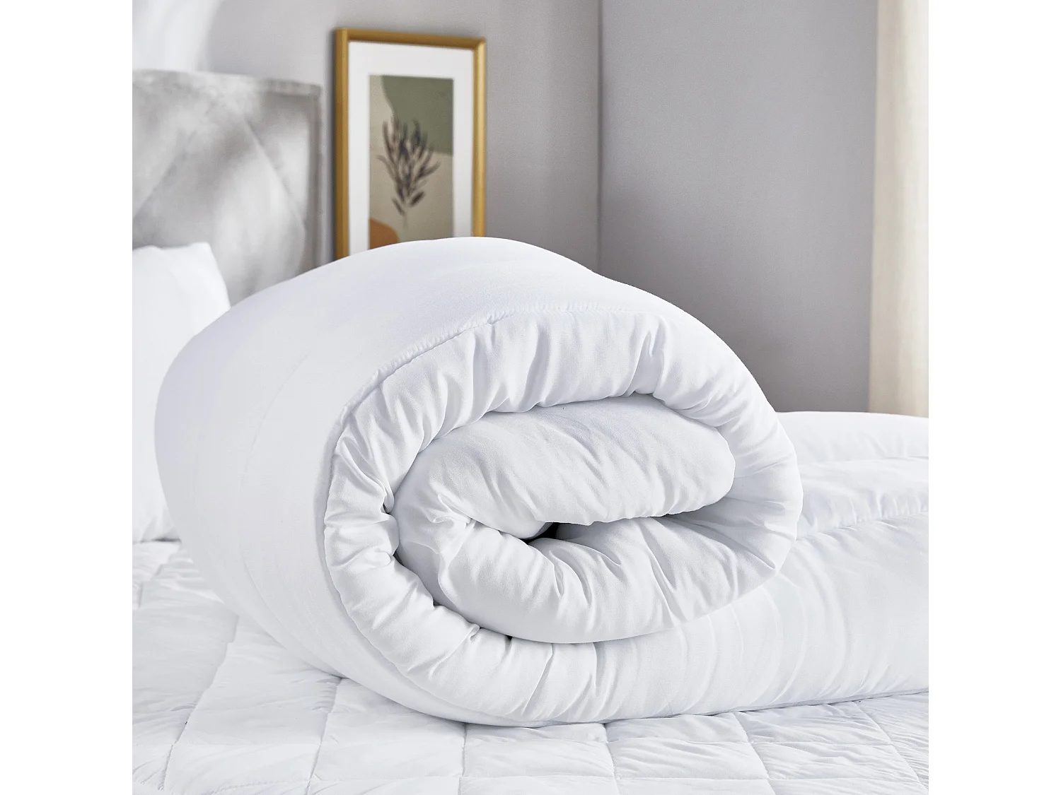 Couette double microfibre, 4 Saisons antiallergique 300gr + 150gr