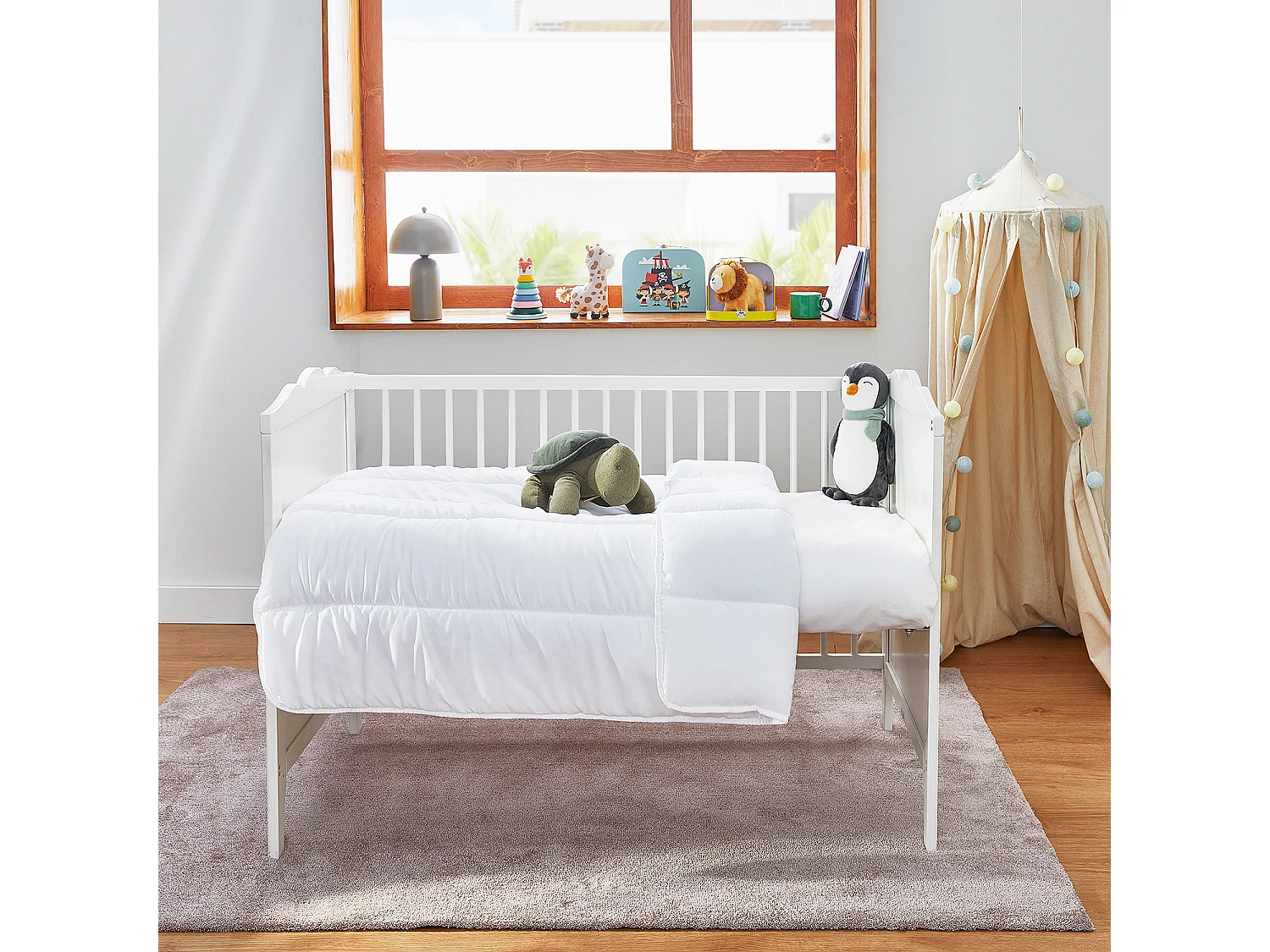 Couette enfant 100 x 120 cm, fibre creuse siliconée 300 g/m², PIKOLIN HOME