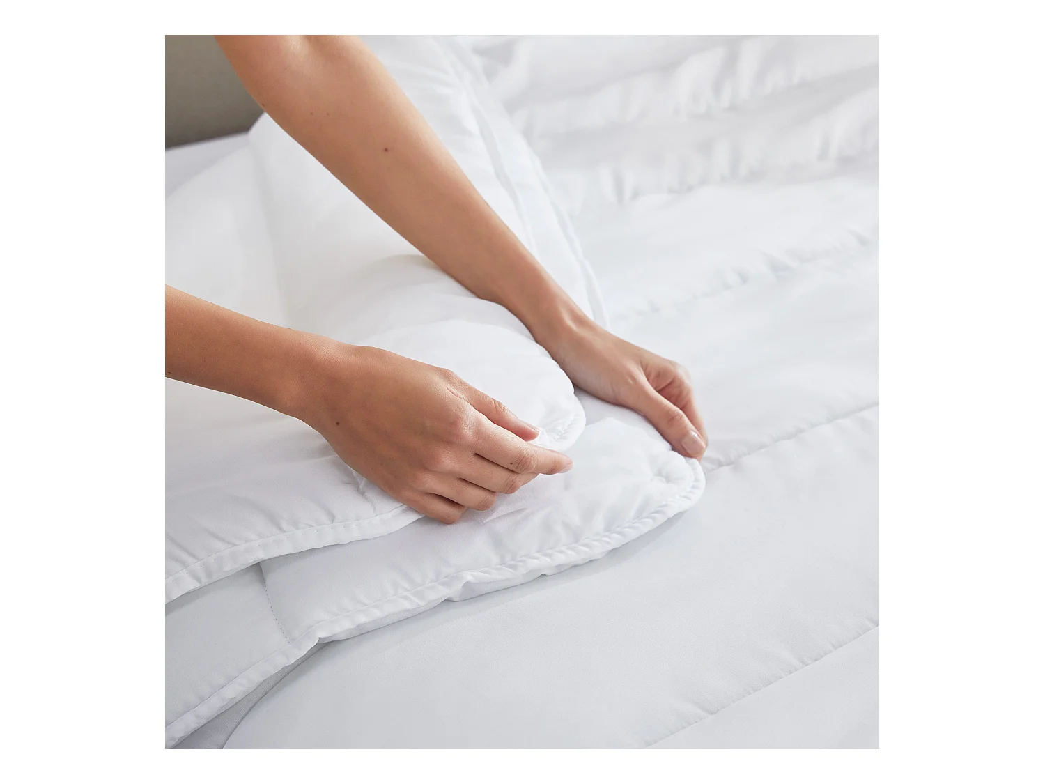 Couette double microfibre, 4 Saisons antiallergique 300gr + 150gr