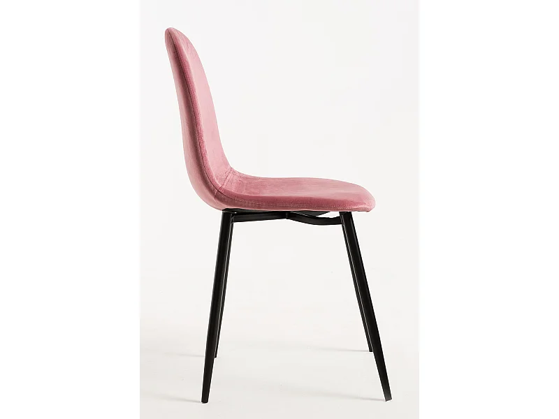 Silla Teok Black Terciopelo - Rosa