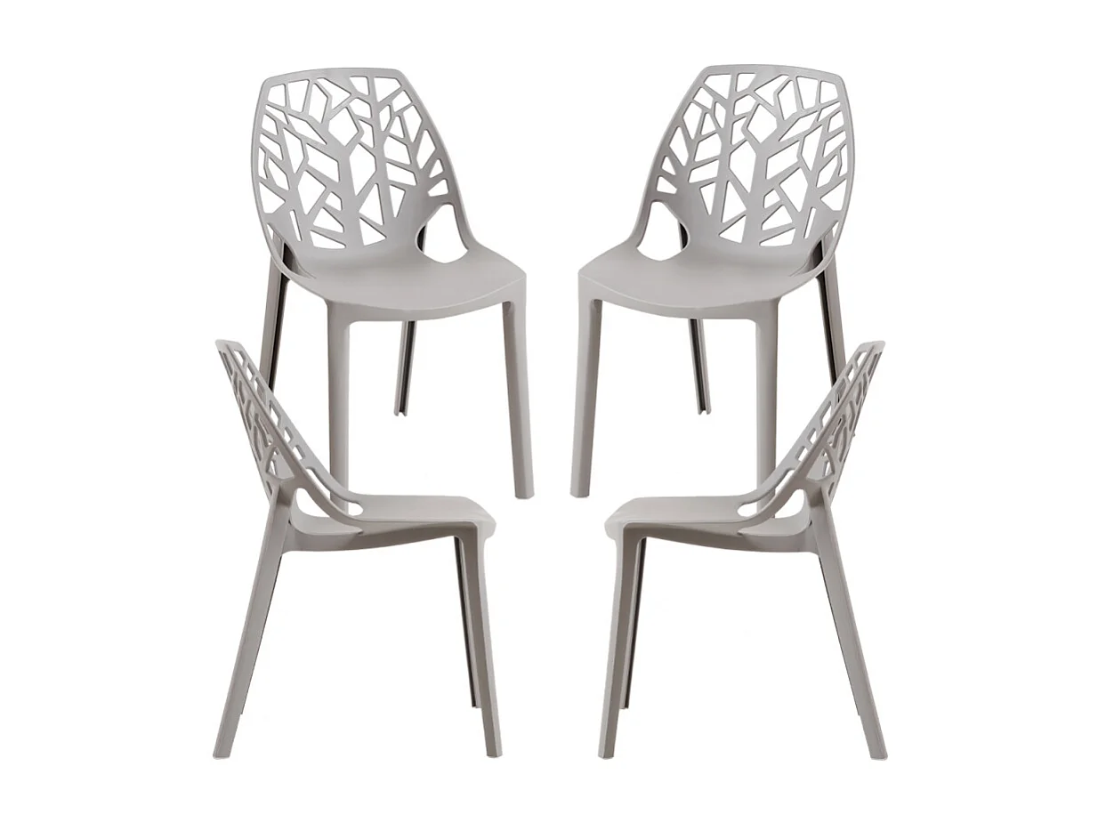 Packs Sillas - Pack 4 Sillas Hissar Polipropileno - Gris claro