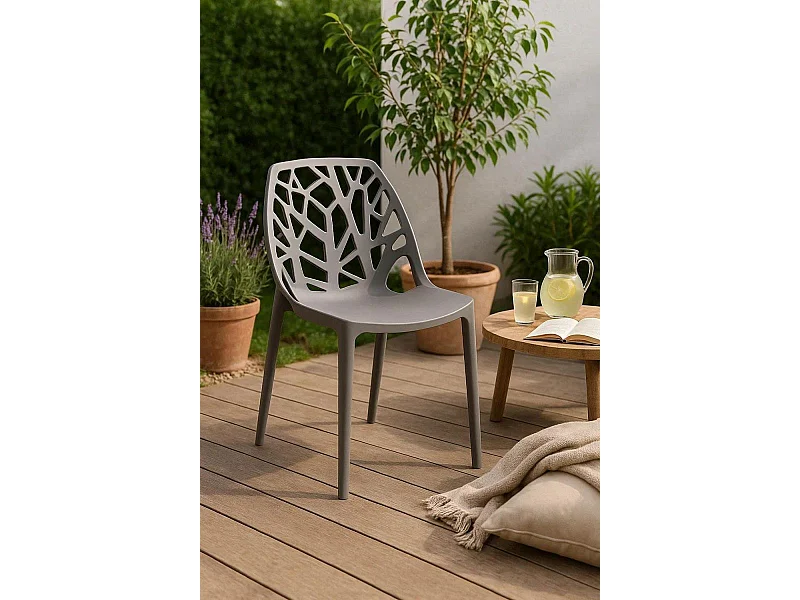 Sillas Jardín - Silla Hissar Polipropileno - Gris claro