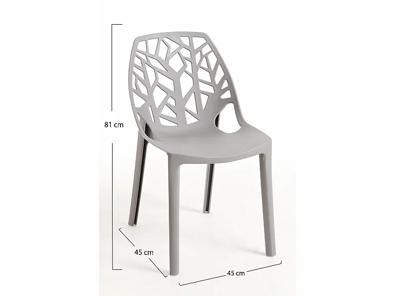 Sillas Jardín - Silla Hissar Polipropileno - Gris claro