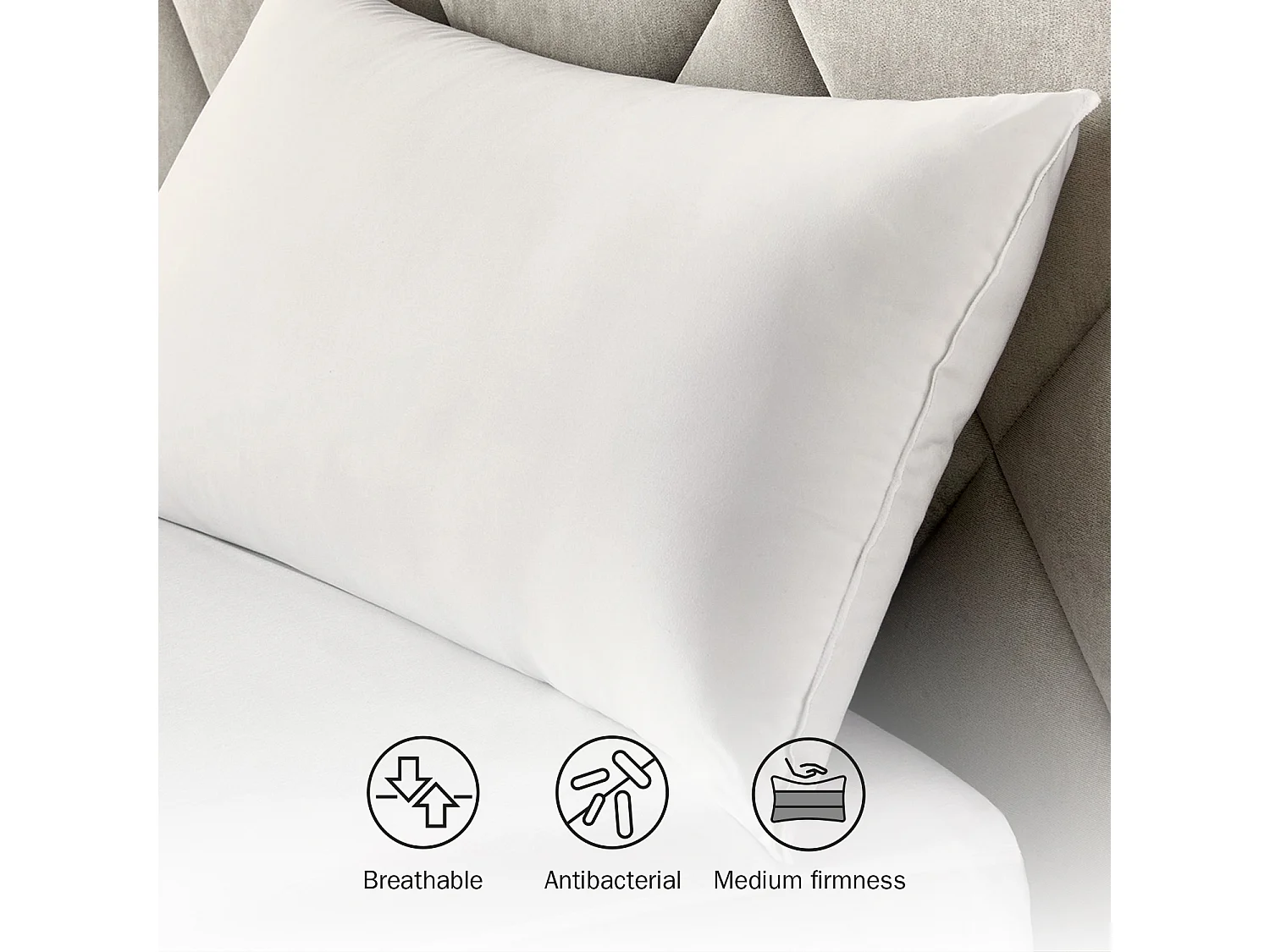 Almofada Pack de 2 45 x 70 cm | PIKOLIN HOME | Fibra | Tratamento Antibacteriano