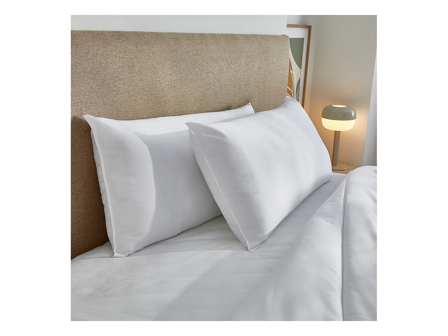 Pack de 2 almohadas de fibra antibacterianas 90x40cm