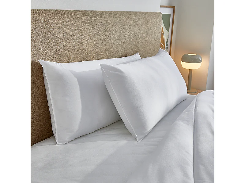 Conjunto 2 Almofadas de Fibra Firmeza Baixa Respiráveis Macios com Tratamento Antibacteriano 75x40cm PIKOLIN HOME