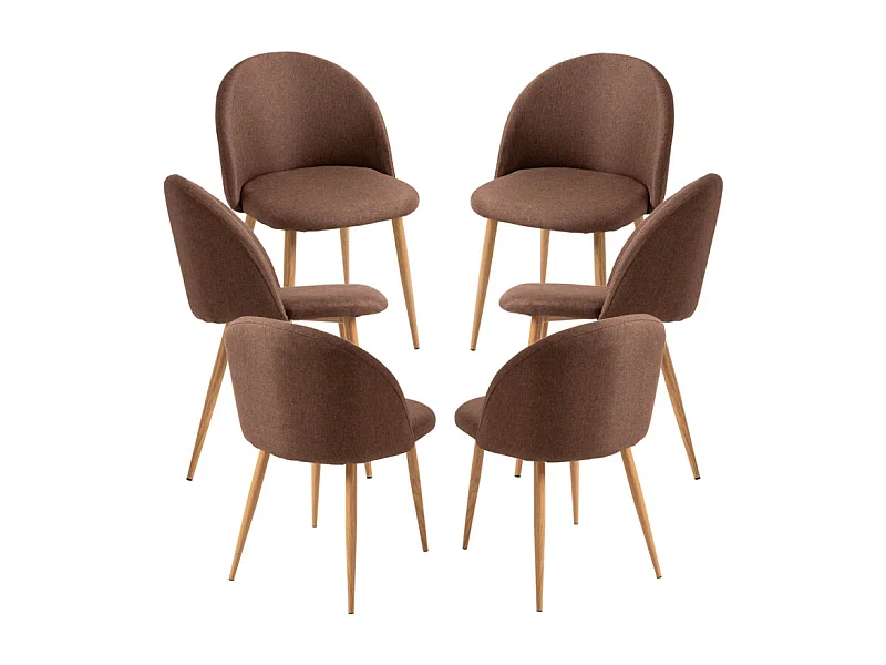 Packs Sillas Comedor - Pack 6 Sillas Vint Tela - Marrón